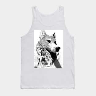 Monsters and Madonnas Original White Wolf Queen Ink Art Chris  Conidis Tank Top